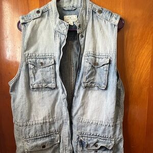 Lucky Brand Gray Denim Vest